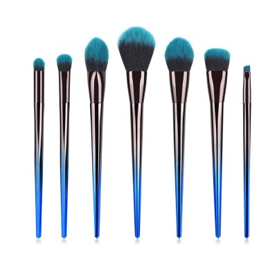 2020 New Release Amazon Bright Blue&Black Private Label Makeup Brush Set Custom Packaging OEM Factory