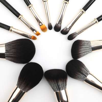 Custom Free sample 12PCS-CRYSTAL-Wool-Cardboard Goat Hair Makeup Brushes