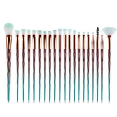 10 Years Professional Factory 20PCS Crystal Brown Blue Rainbow Makeup brush Professional Vegan Makeup Brushes Set