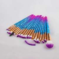 Custom Logo 20 Pcs Professional Diamond Colorful Blending Brush Makeup for Cosmetic